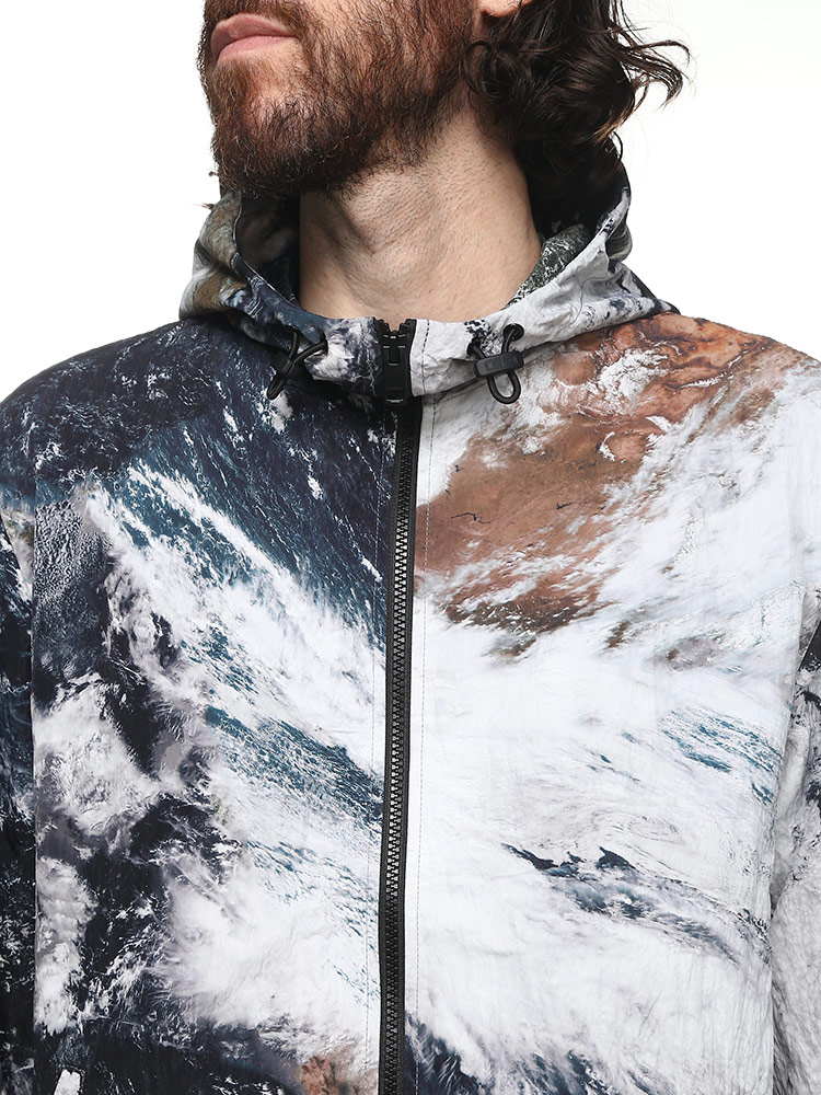 DIESEL (ディーゼル) ナイロン 総柄 フルジップ ジャケット