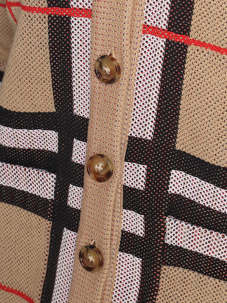 BURBERRY (バーバリー) チェック テクニカルコットン カーディガン