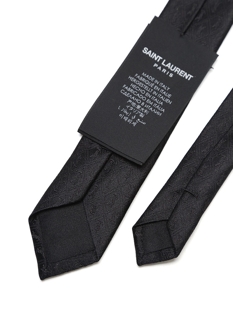 Saint Laurent (サンローラン) シルク100％ 総柄ロゴ ネクタイ