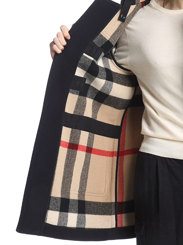 BURBERRY (バーバリー) ウール 裏チェック ダッフルコート BB8033638
