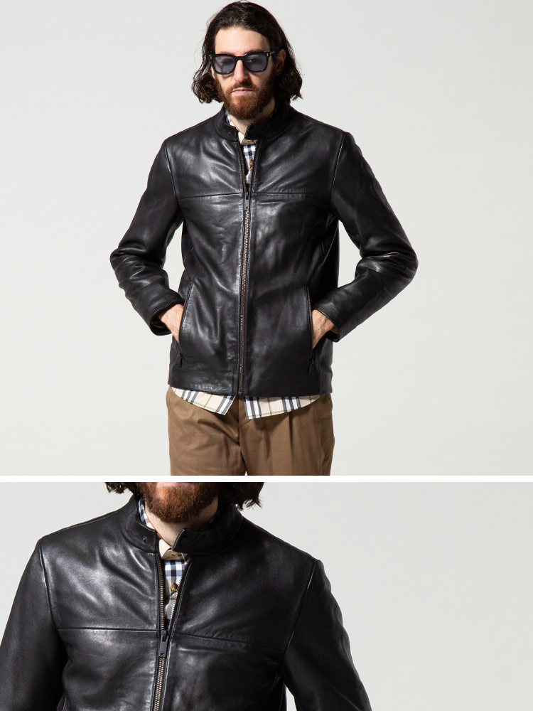 DKNY (ダナキャラン ニューヨーク) レザー フルジップ ライダース