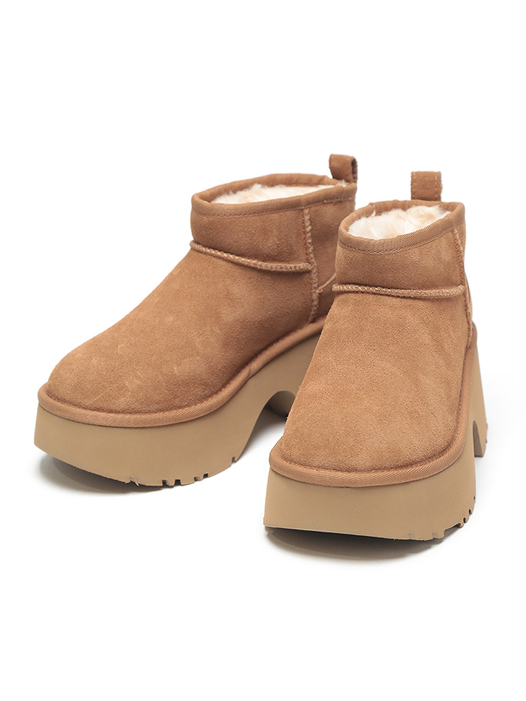 UGG (アグ) スエード 厚底 ムートンブーツ Classic Ultra Mini New