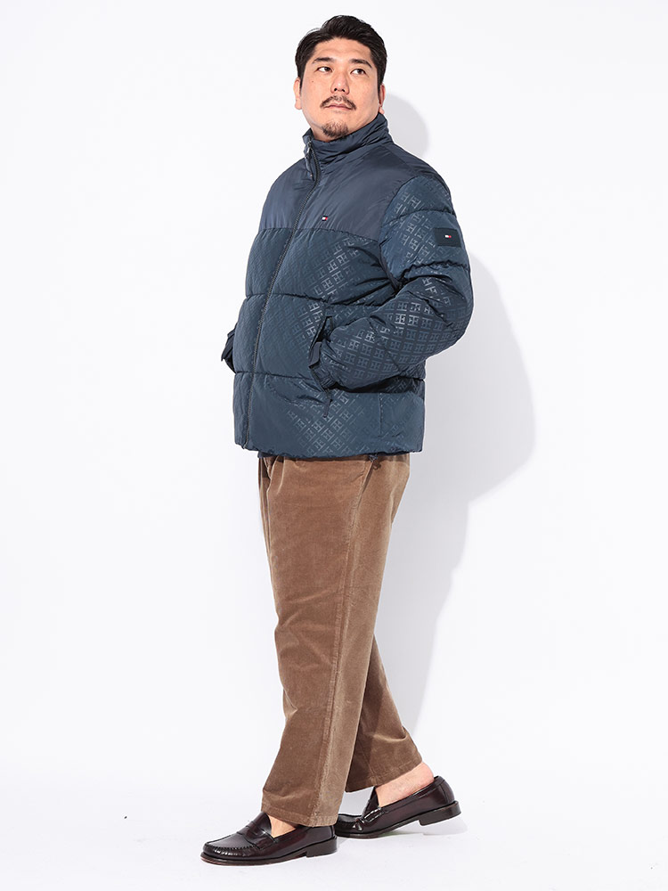 中綿 ジャケット 切り替え フルジップ MIXED MEDIA PUFFER JKT