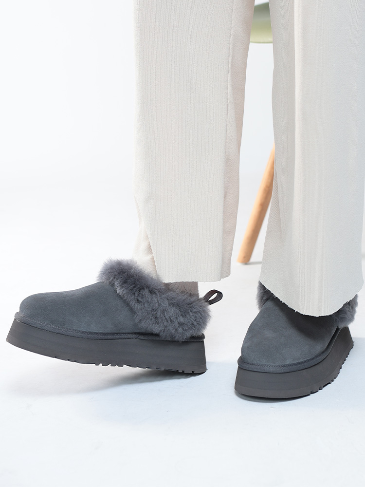 UGG (アグ) スエード ボア スリッパ Tazzelle UGGL1171393 レディース