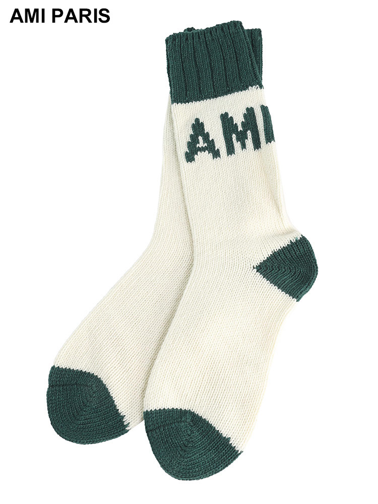 AMI PARIS (アミパリス) ロゴジャカード ウールブレンド ソックス
