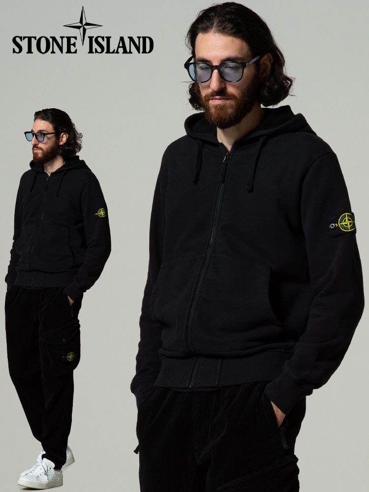 STONE ISLAND ストーンアイランド 裏起毛 袖ロゴ フルジップ