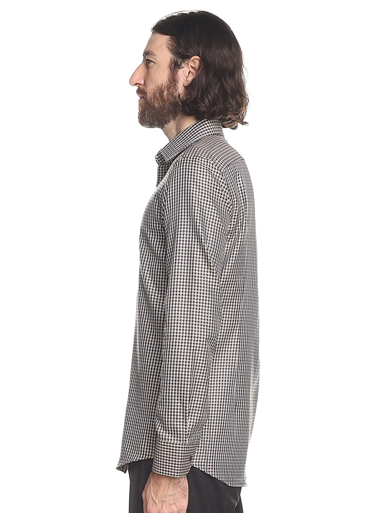 HUGO BOSS (ヒューゴボス) 千鳥柄 コットン 長袖 シャツ HB50496733