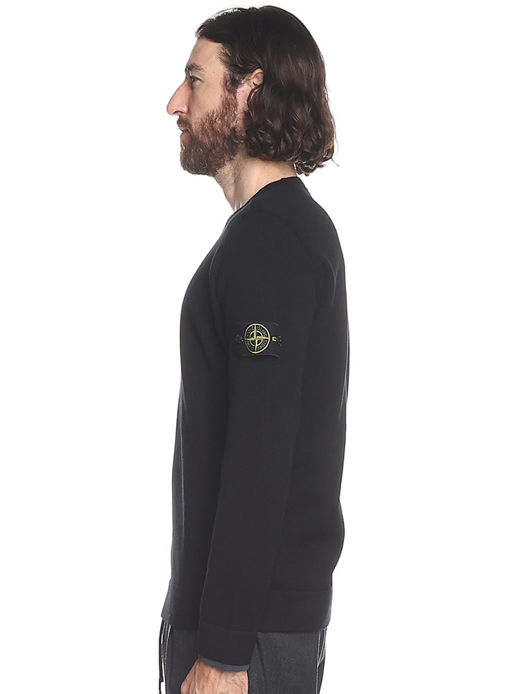 STONE ISLAND (ストーンアイランド) 袖ロゴ クルーネック 長袖 ニット
