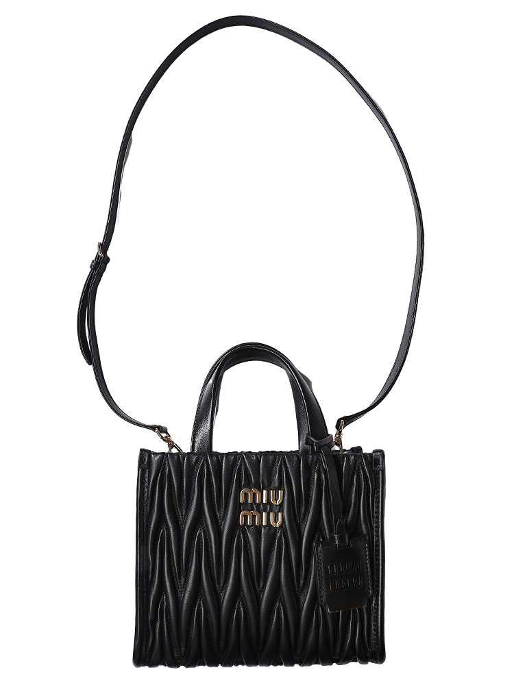 MIU MIU (ミュウミュウ) マテラッセレザー オープン ハンドバッグ