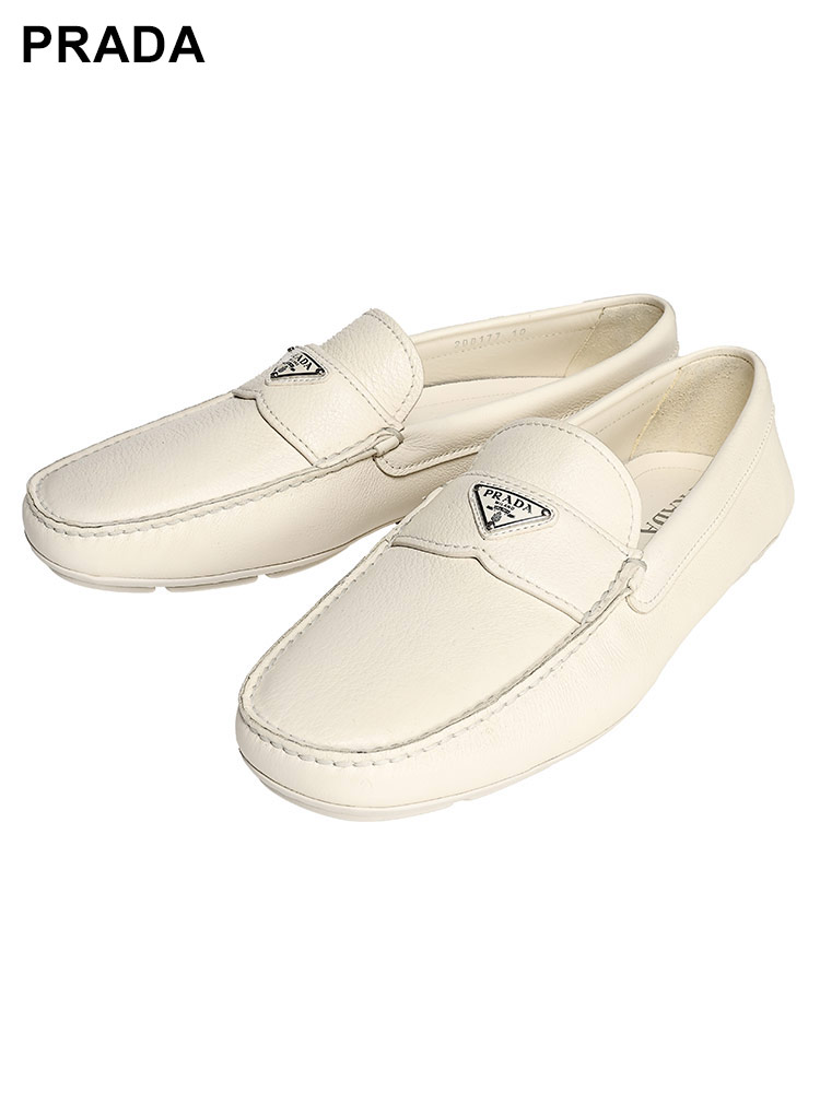 PRADA (プラダ) レザー トライアングルロゴ ドライビングシューズ