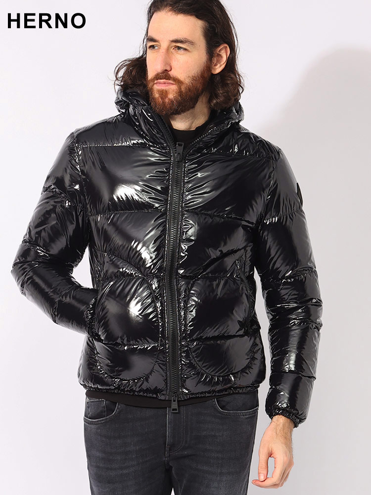 HERNO (ヘルノ) フード フルジップ ダウンジャケット GLOSSY