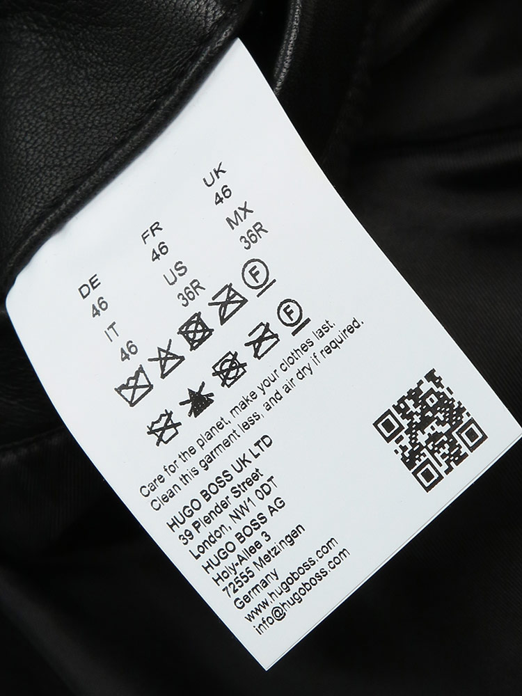 HUGO BOSS (ヒューゴボス) ナッパレザー フルジップ スタンドカラー