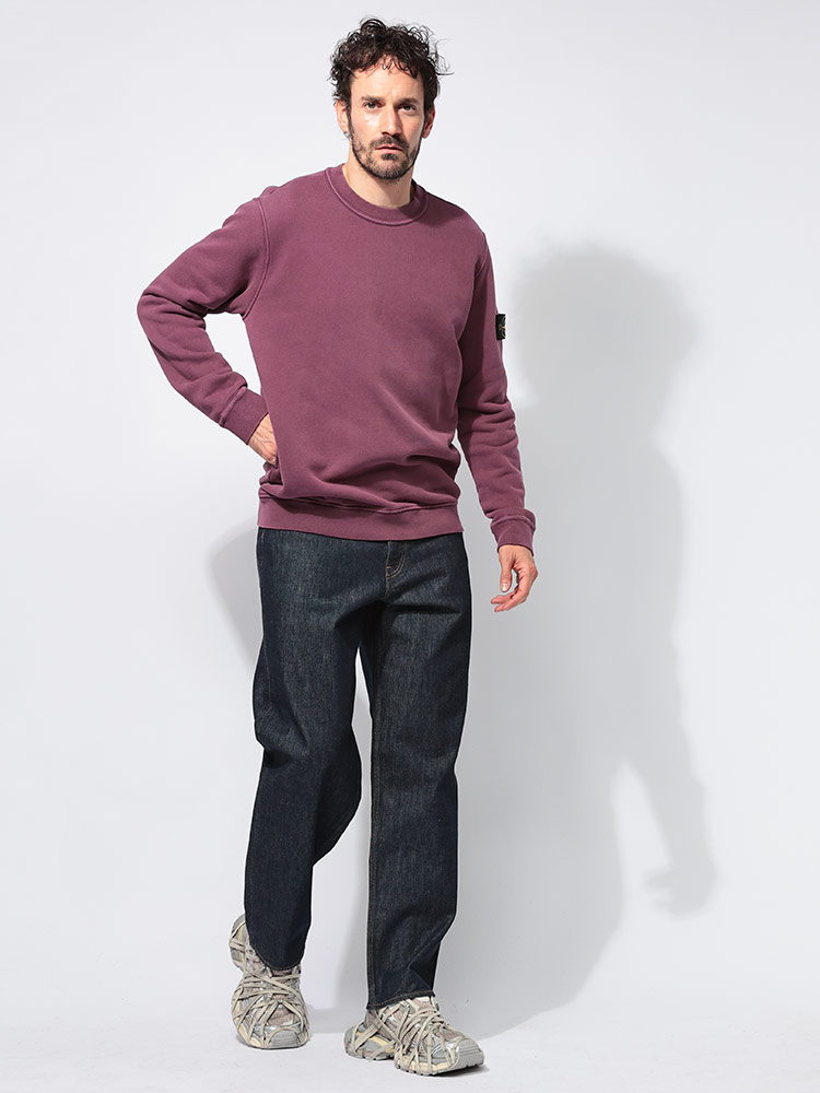 STONE ISLAND (ストーンアイランド) 裏毛 ガーメントダイ加工 クルー