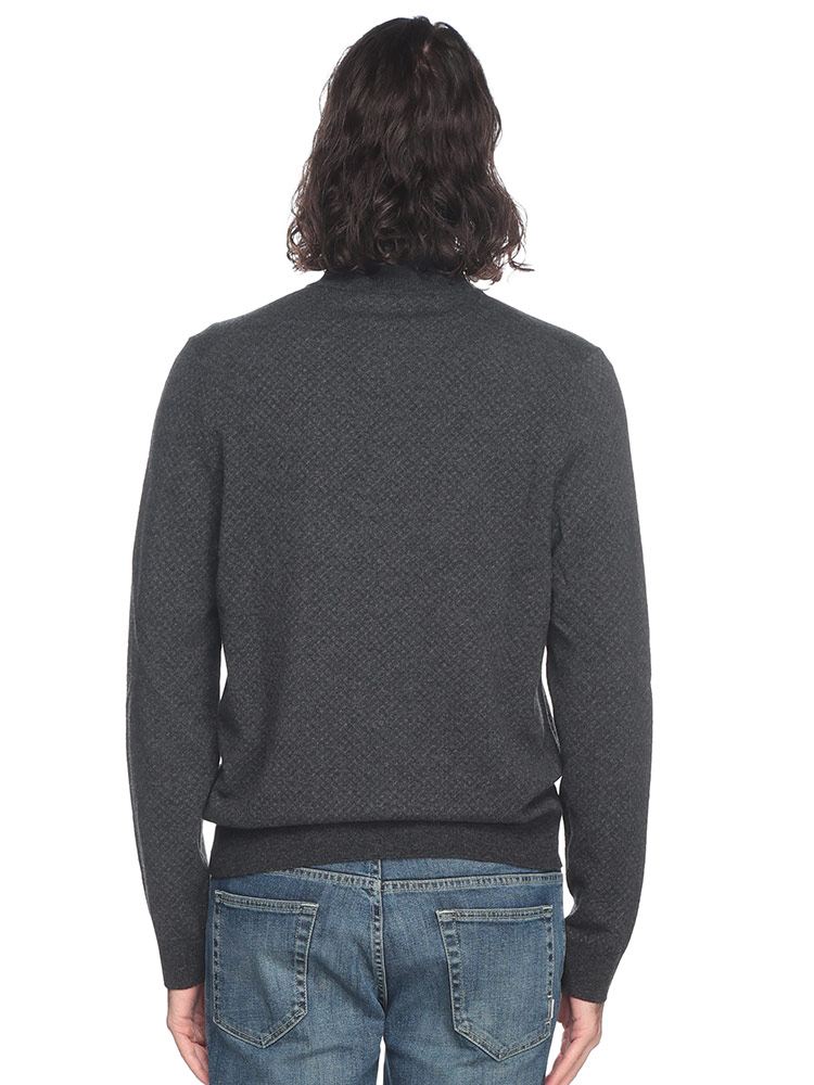 HUGO BOSS (ヒューゴボス) ウール混 モックネック ハーフジップ ニット