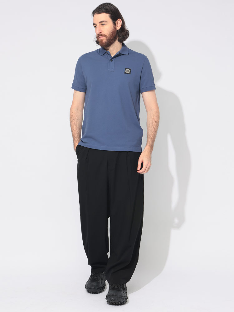 STONE スリムフィットポロシャツ ブラック STONE スリムフィット