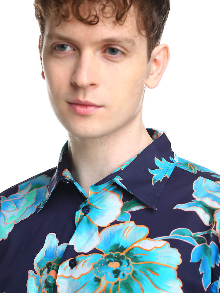 ETRO エトロ メンズ 綿100％ 花柄 長袖 シャツ 柄シャツ ブランド