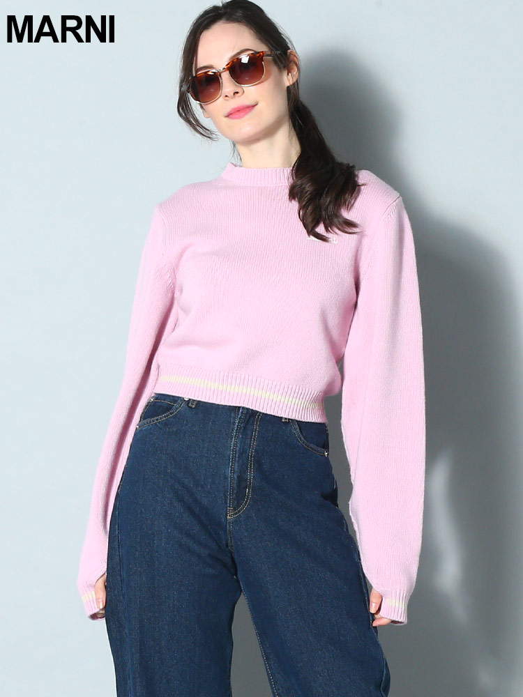 MARNI (マルニ) ロゴワンポイント クルーネック セーター