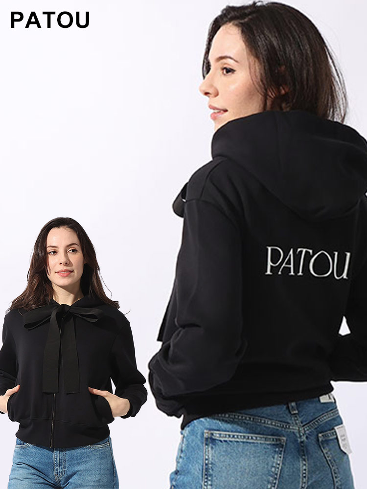 PATOU (パトゥ) 裏起毛 オーガニックコットン バックロゴ ジップアップ