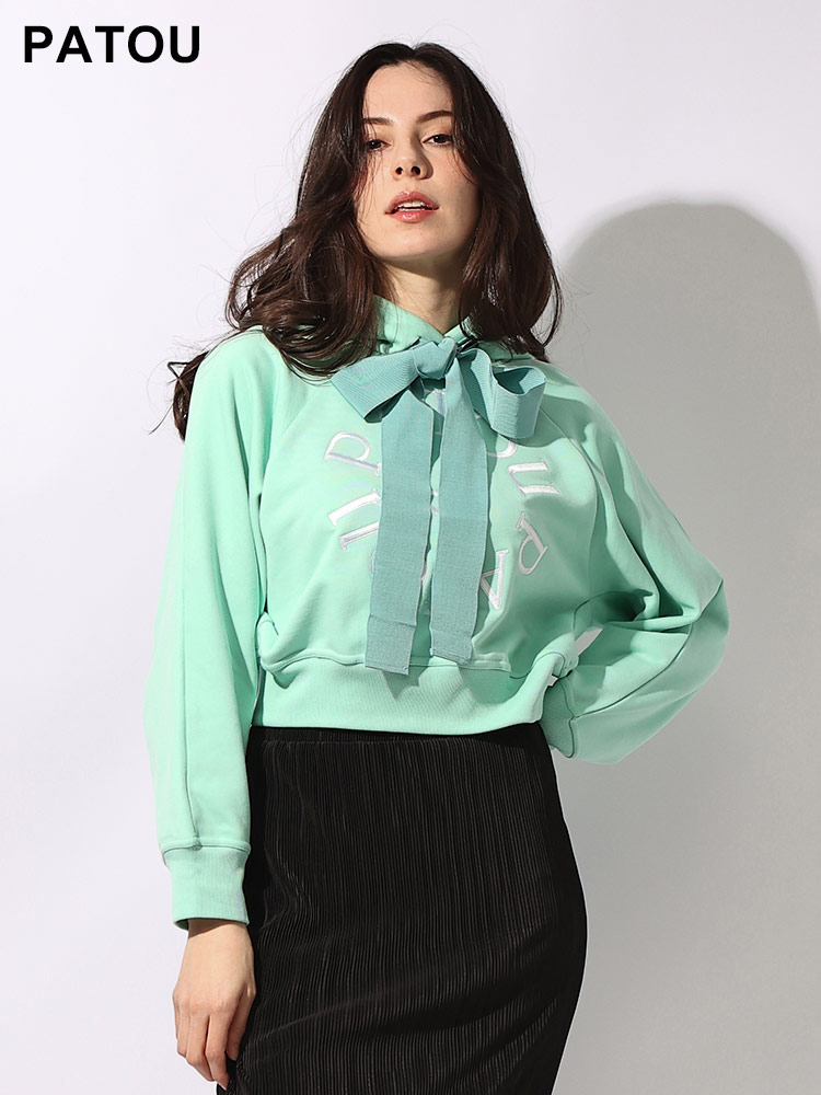 PATOU (パトゥ) 裏毛 オーガニックコットン メダイヨンロゴ クロップド