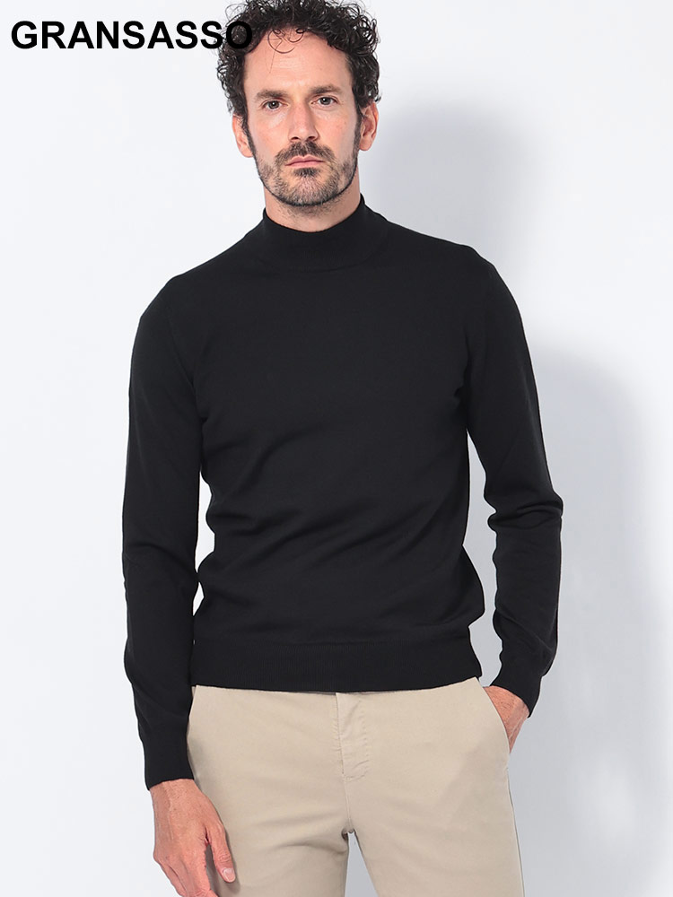 GRANSASSO (グランサッソ) ウール モックネック 長袖 ニット