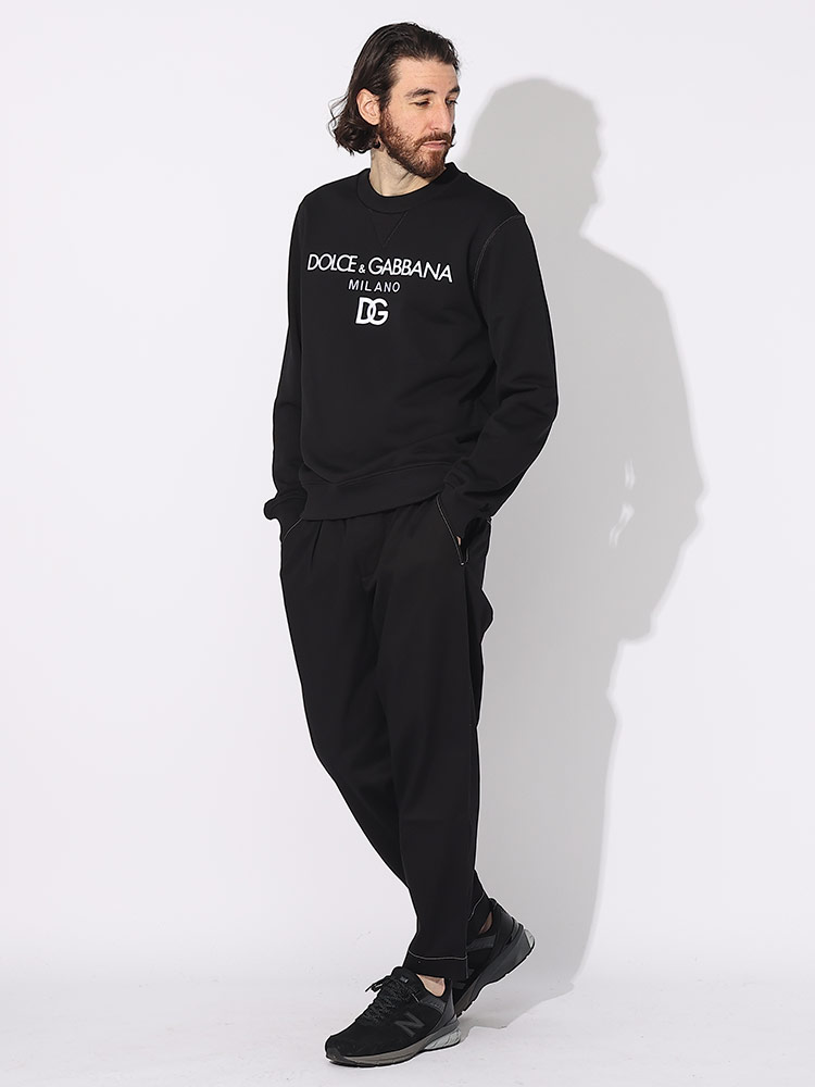 DOLCE&GABBANA (ドルチェ ＆ ガッバーナ) ロゴプリント＆刺繍 クルー