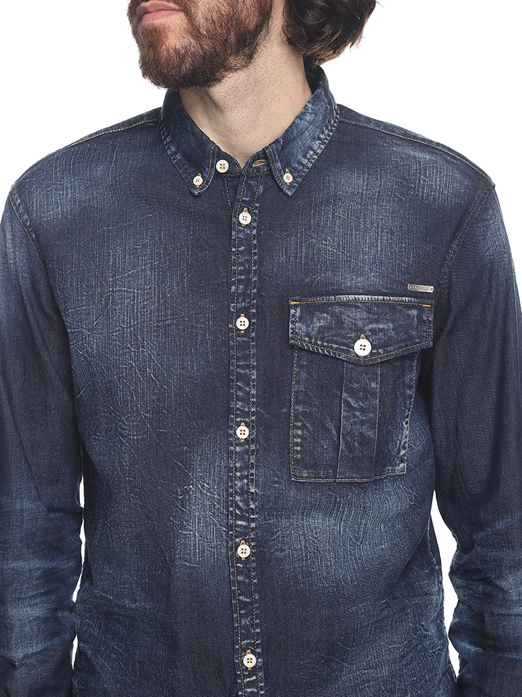 DSQUARED2 (ディースクエアード) ポケット 長袖 デニムシャツ