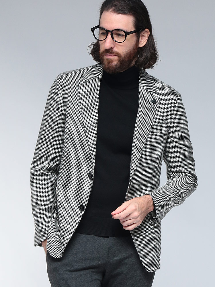 LARDINI ハウンドトゥース ウールベスト 46 別注パブリック LARDINI