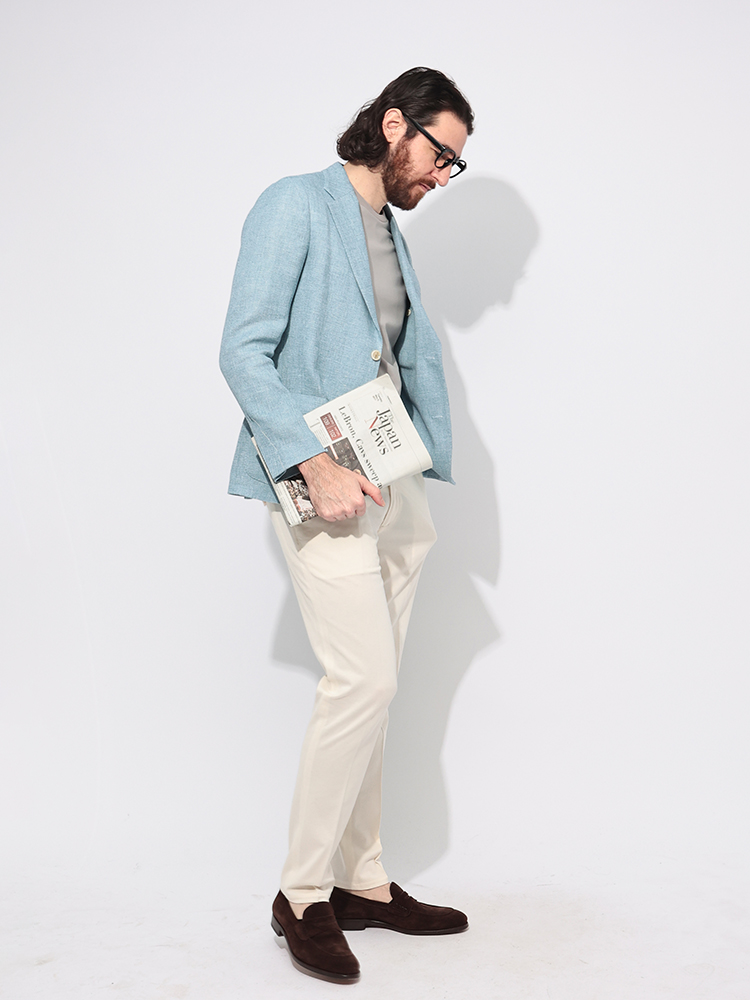 LARDINI (ラルディーニ) ウールリネン シングル ジャケット