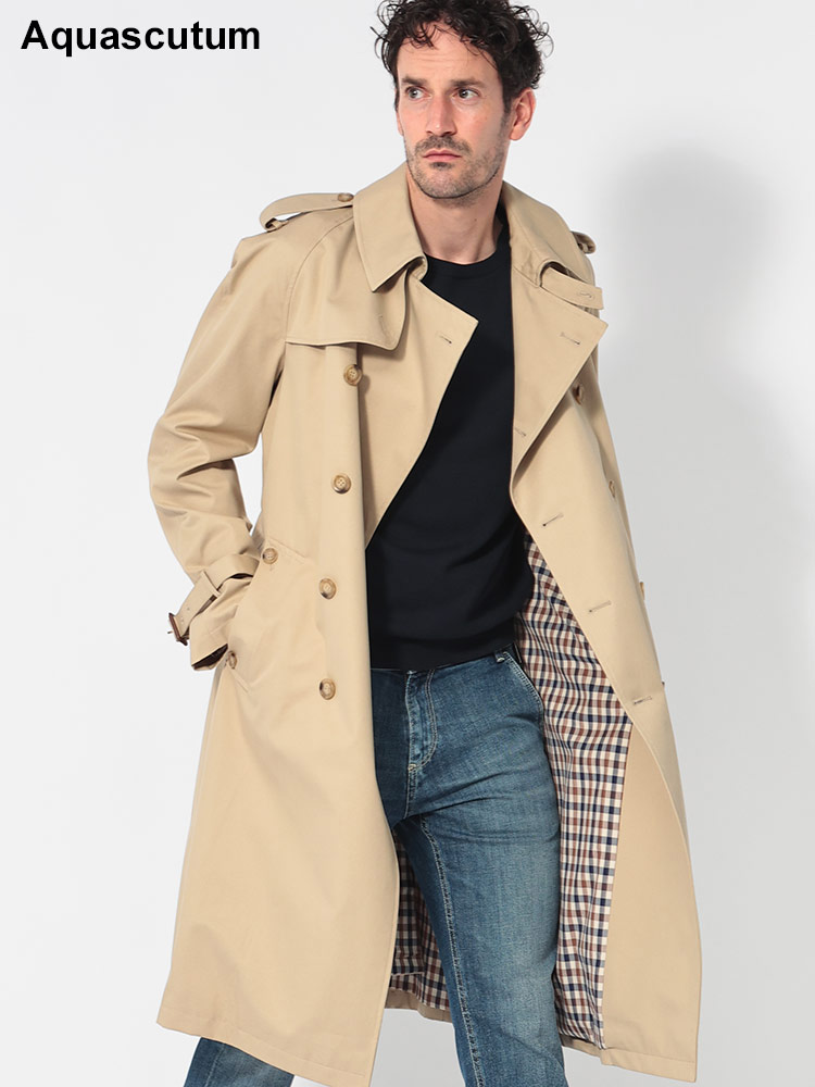 Aquascutum (アクアスキュータム) 総裏チェック ウエストベルト ダブル