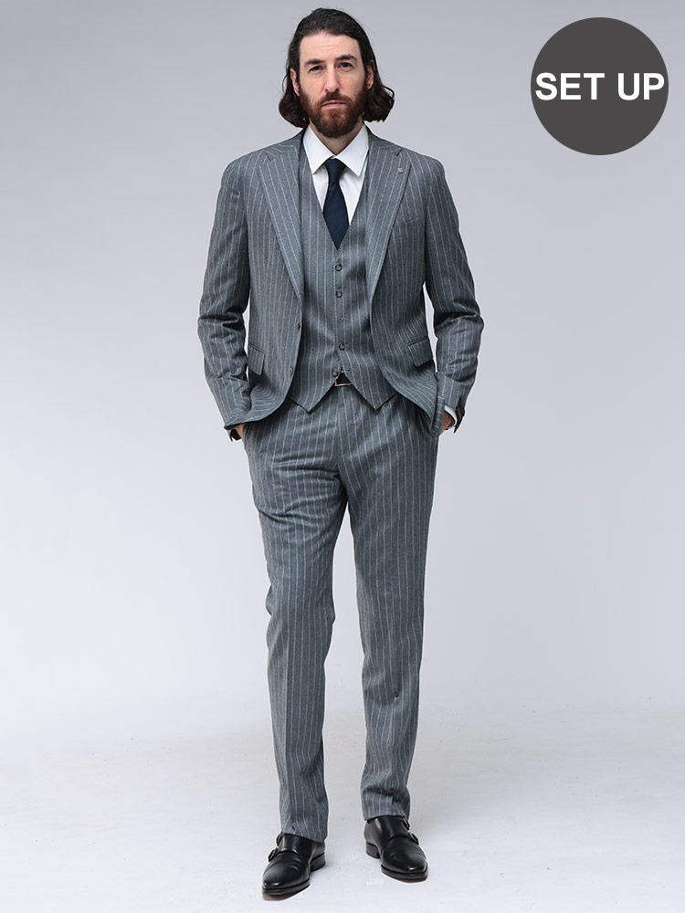 TAGLIATORE (タリアトーレ) フランネルストライプ スリーピース スーツ