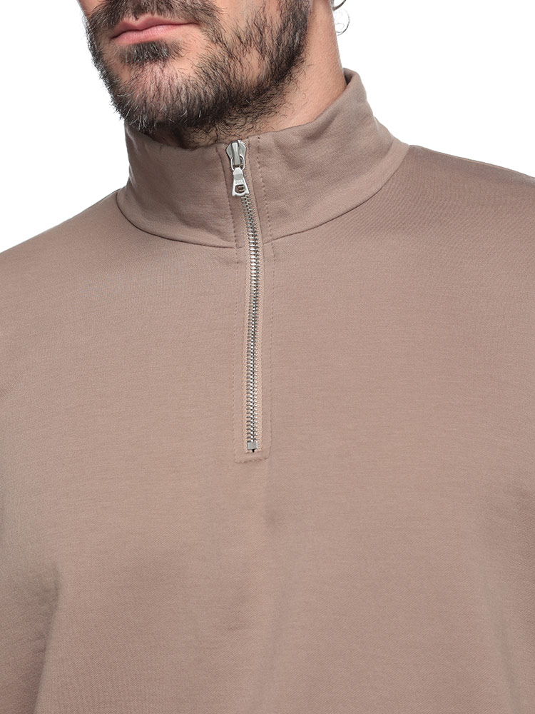 AURALEE (オーラリー) 裏起毛 ハイゲージ編み ハーフジップ スウェット