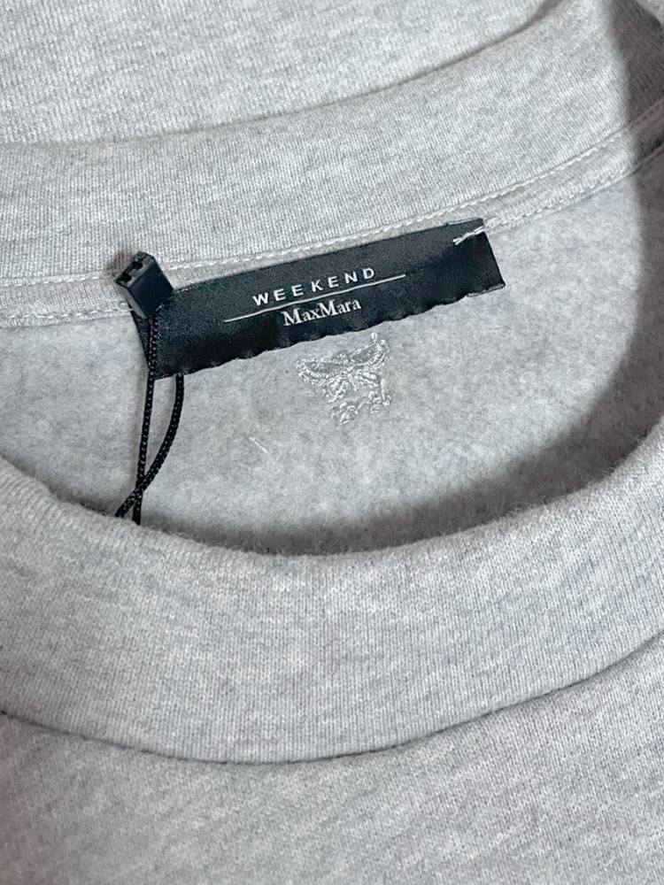 MAX MARA (マックスマーラ) 裏起毛 ロゴプリント クルーネック