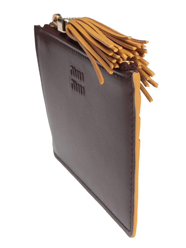 MIU MIU (ミュウミュウ) タッセルチャーム付き レザー カードホルダー