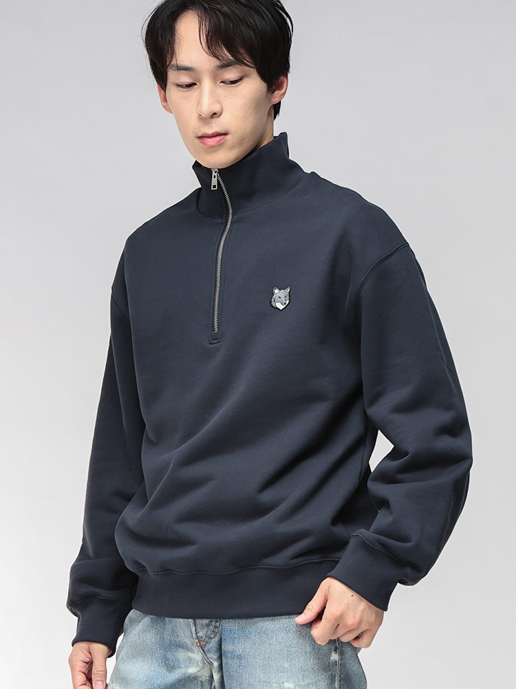 Maison Kitsune (メゾン キツネ) ハーフジップ 刺繍 スタンド