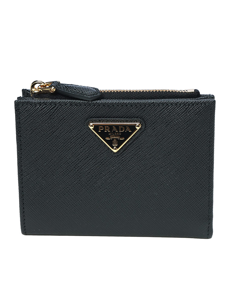 PRADA (プラダ) サフィアーノレザー スナップボタン開閉 コンパクト