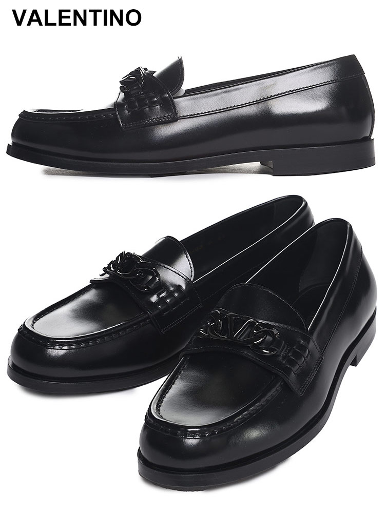 VALENTINO (ヴァレンティノ) Vロゴチェーン ローファー VL3Y2S0G03GIS