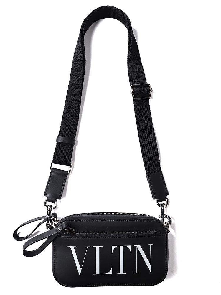 VALENTINO (ヴァレンティノ) レザー ロゴプリント ショルダーバッグ
