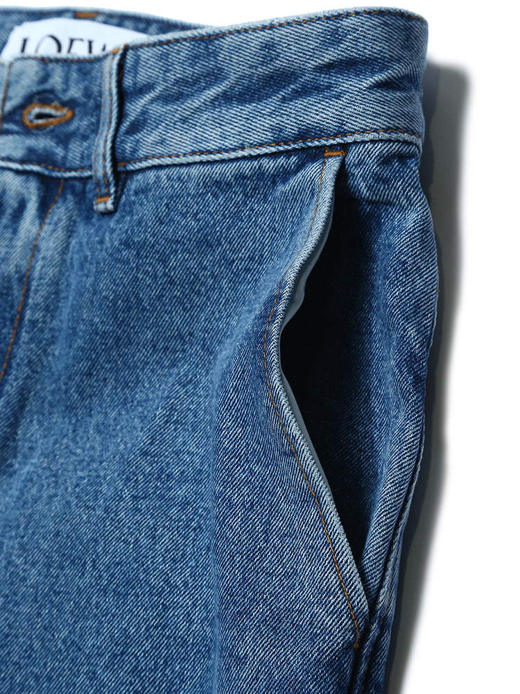 LOEWE ロエベ レディース デニム アナグラム バギー ジーンズ ワイド