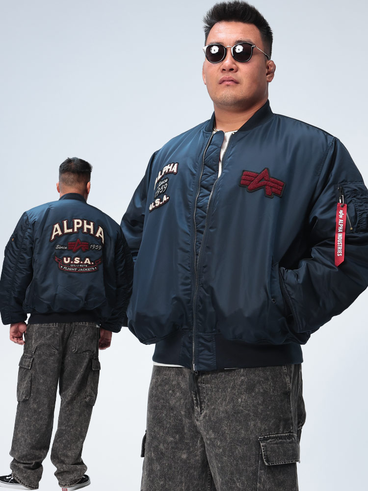 MA-1 ジャケット サガラ刺繍 フルジップ 中綿 STUDIUM JK CORE SPEC