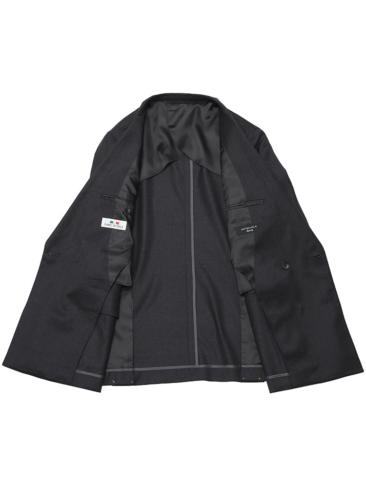 スーツ FABRIC BY ITALY ウール ダブル6ツ釦 3ポケット ツータック