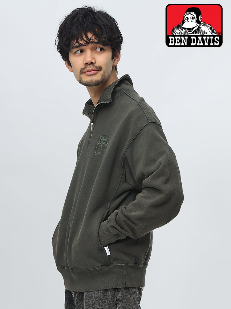 BEN DAVIS (ベンデイビス) コットン100％ 裏毛 ブリーチ加工 刺繍ロゴ