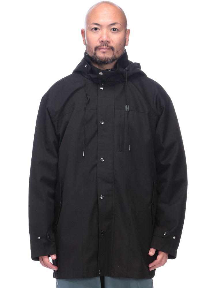 フルジップ コート ウールライク フード着脱 ラミネート アウター