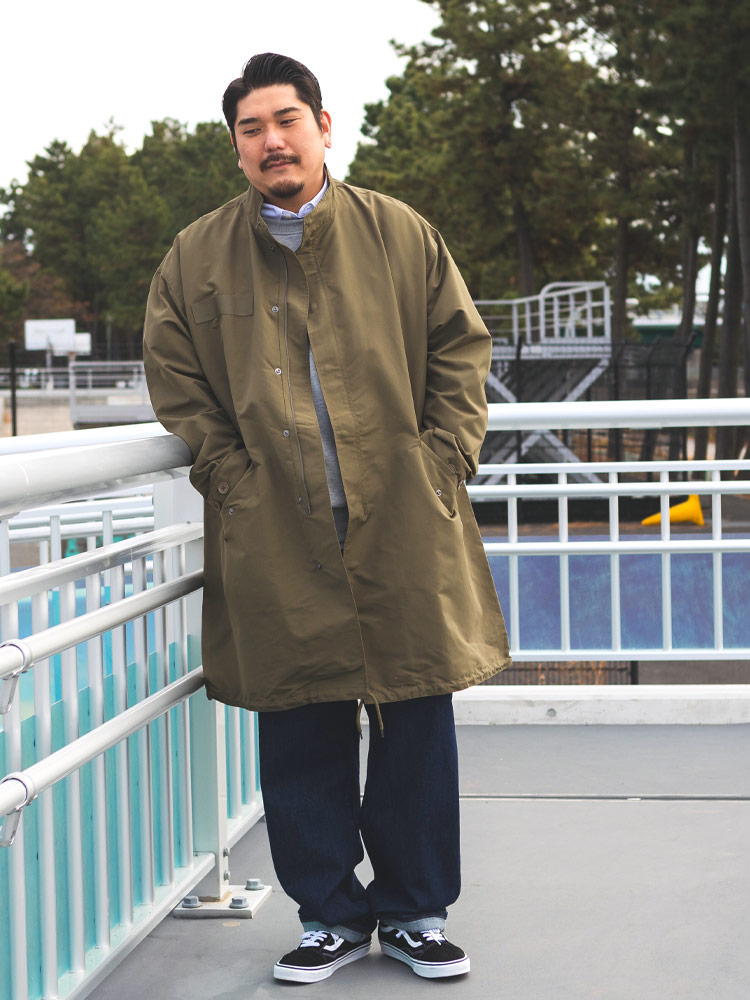 モッズコート フルジップ スタンド アウター コート ロング ミリタリー
