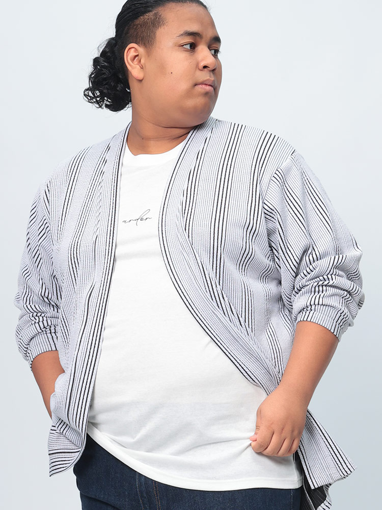 長袖 カーディガン アンサンブル フロントロゴ クルーネック 半袖 T