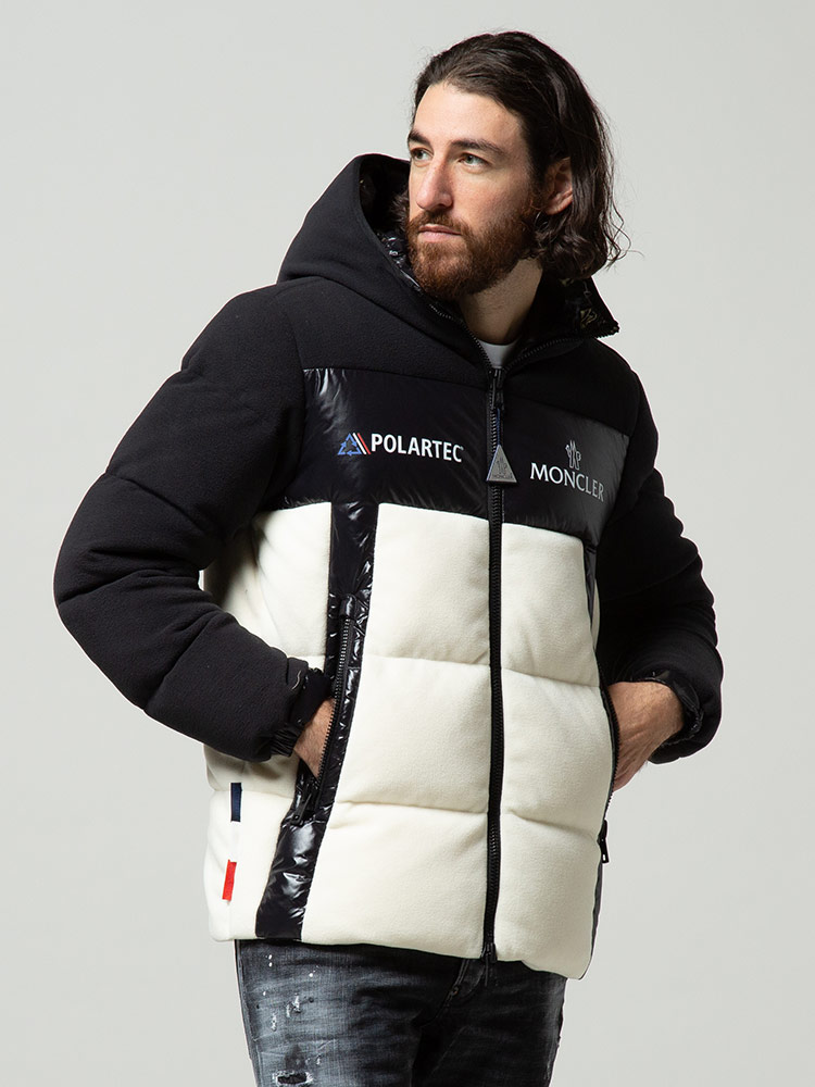 MONCLER (モンクレール) フリース 切り替え フード フルジップ ダウン