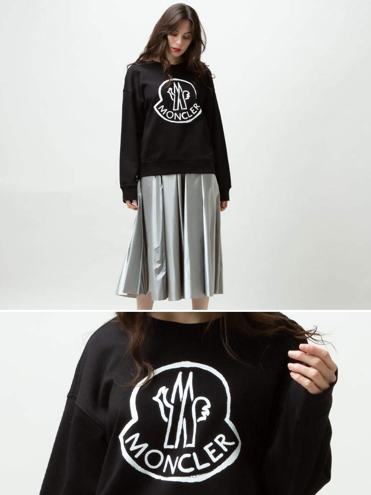 MONCLER (モンクレール) フロントBIGマーク クルーネック スウェット