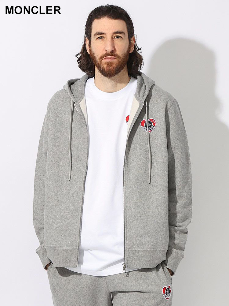 MONCLER (モンクレール) 裏毛 ハートワッペン フルジップ パーカー