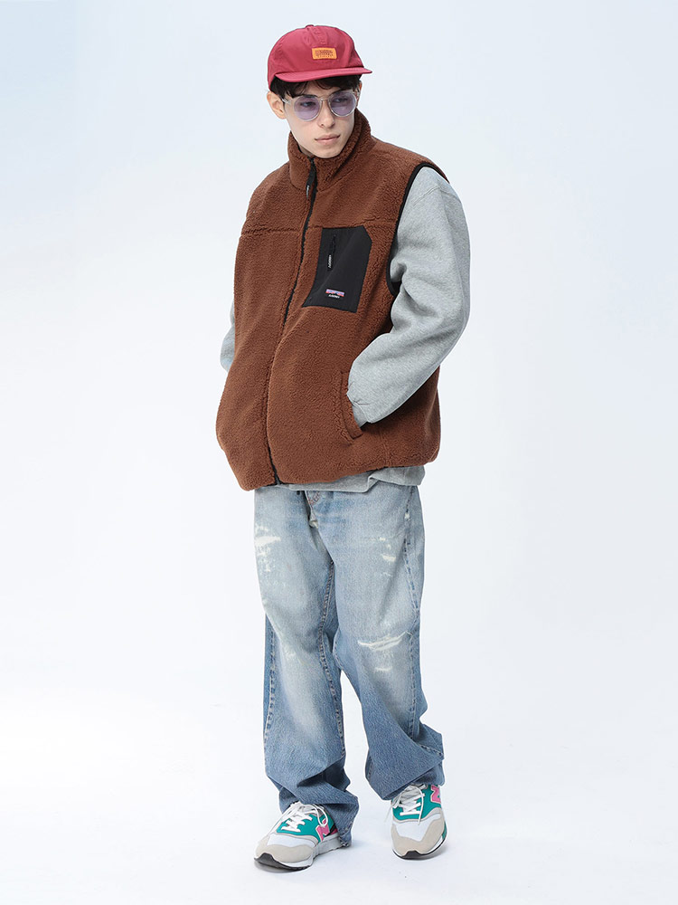 GERRY (ジェリー) シープボア ナイロン切り替え スタンドカラー