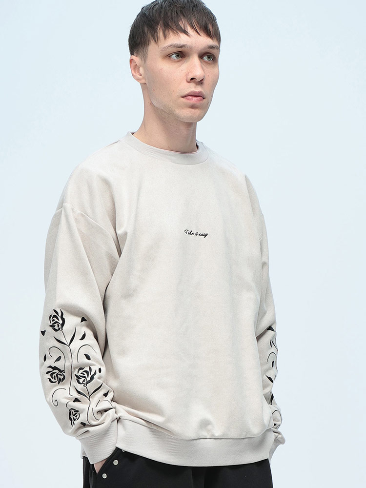 NAIVE MAGIC (ナイーブマジック) 袖刺繍 ストレッチ スウェット