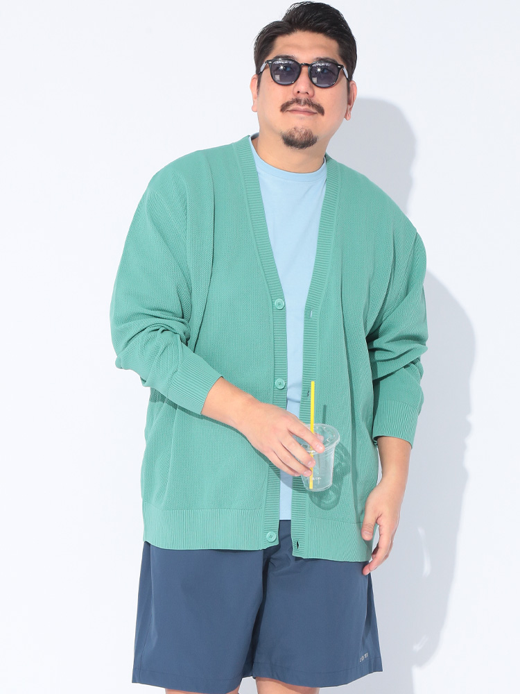 カーディガン ふわかる エアーニット 鹿の子編み Vネック 羽織 薄手